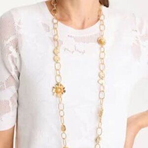 NWT CHICO'S Flower Long Single-Strand Necklace